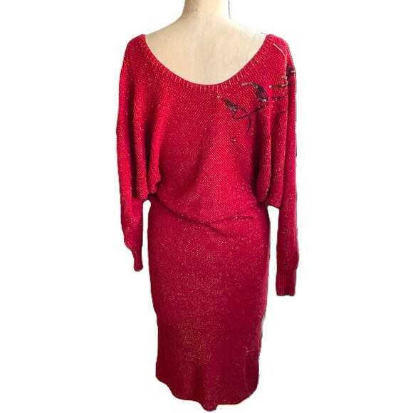 Vintage handmade knit maxi tube 'bird' dress with sparkle - Picture 9 of 16